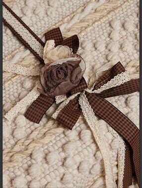 #1854 POL Cocoa Rose Vintage Lace Tie Belt